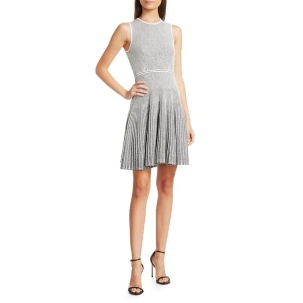 Theory Novelty Marl Striped Flare Dress